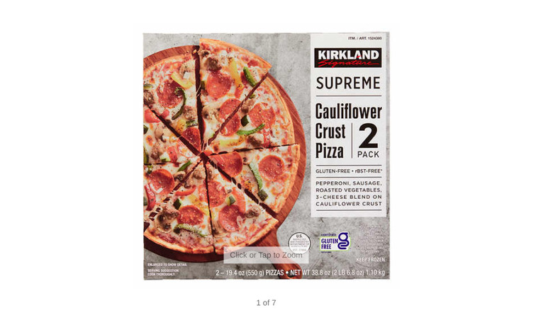 Kirkland Signature frozen pizza box 