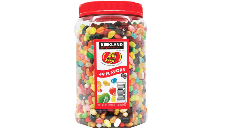 Jar of rainbow jelly beans