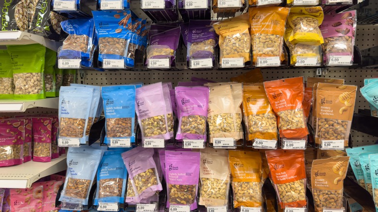 rack of Good & Gather nut mixes