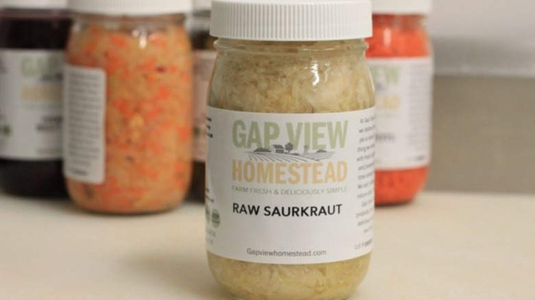 Jar of Gap View sauerkraut