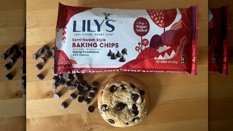 Lily's chocolate chips on table