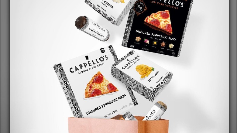 Cappello's products falling into a bag 