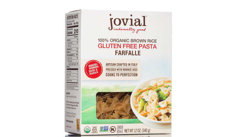 Box of Jovial pasta on a white background 