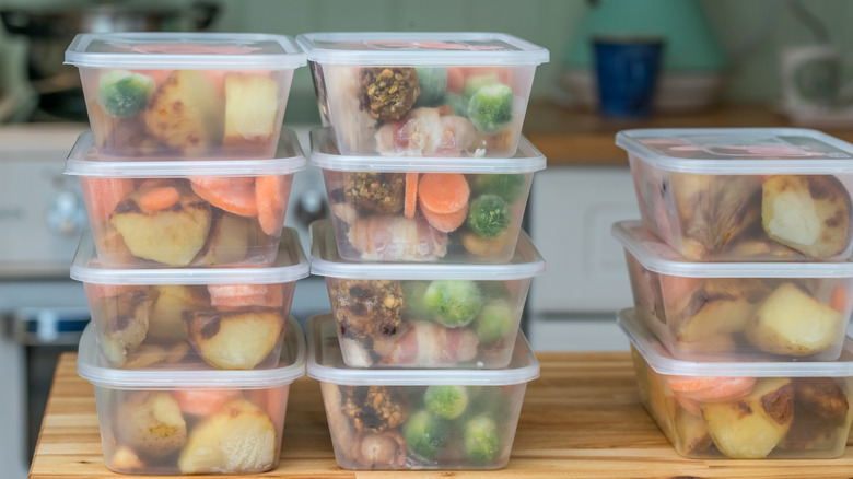 Stack of meal prep containers