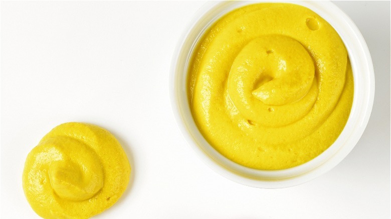 bowl of yellow mustard