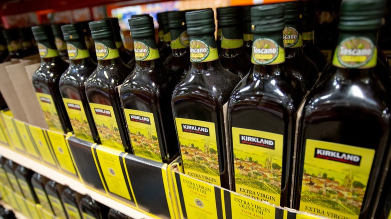 Extra virgin olive oil bottles