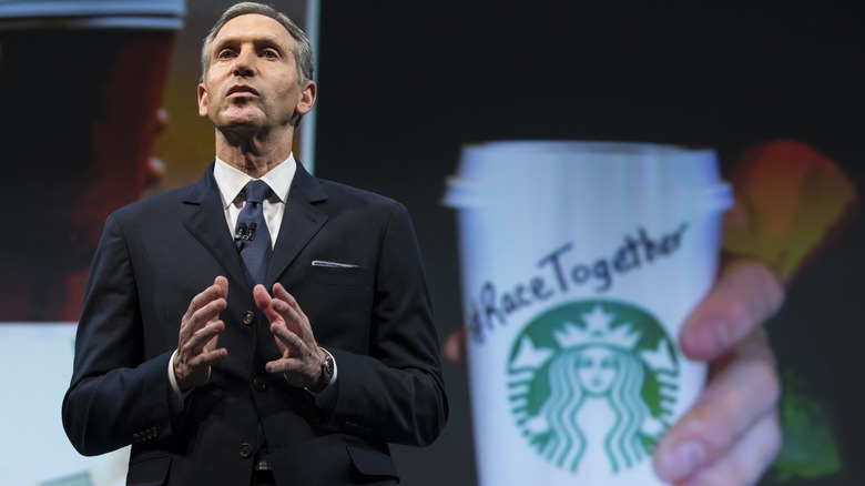 Howard Schultz discusses Starbucks race together