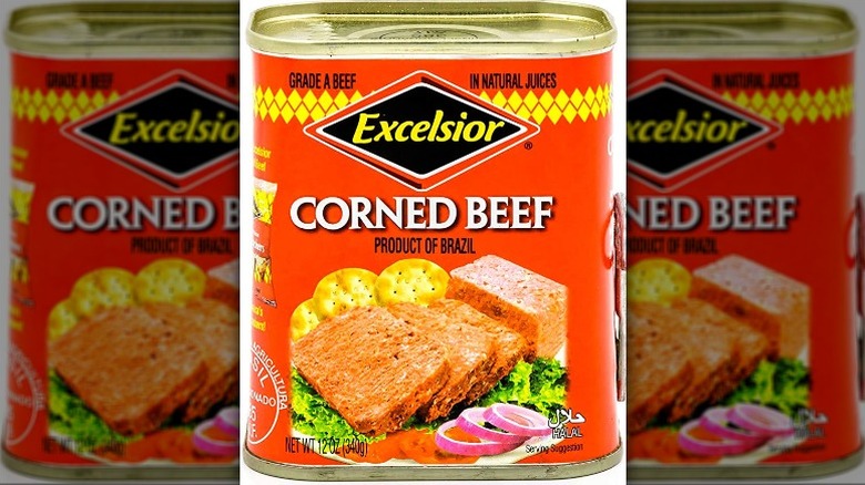 can of Excelsior corned beef