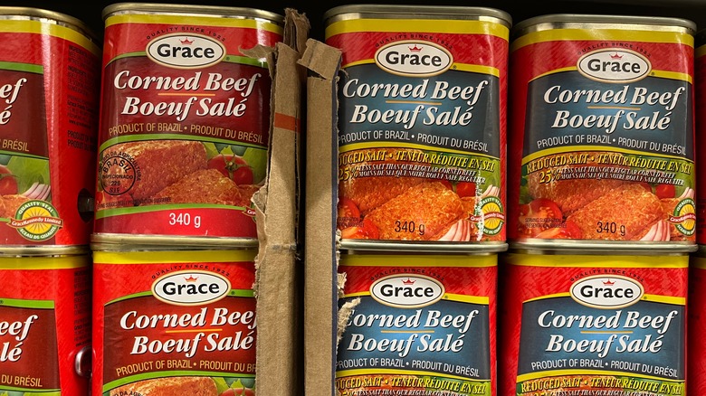 Grace corned beef cans