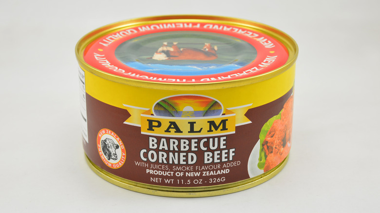 can of Palm corned beef 