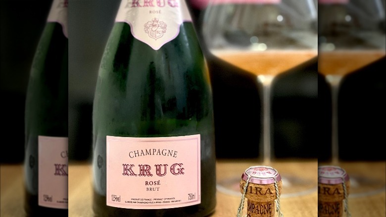 Krug Rosé bottle and glass