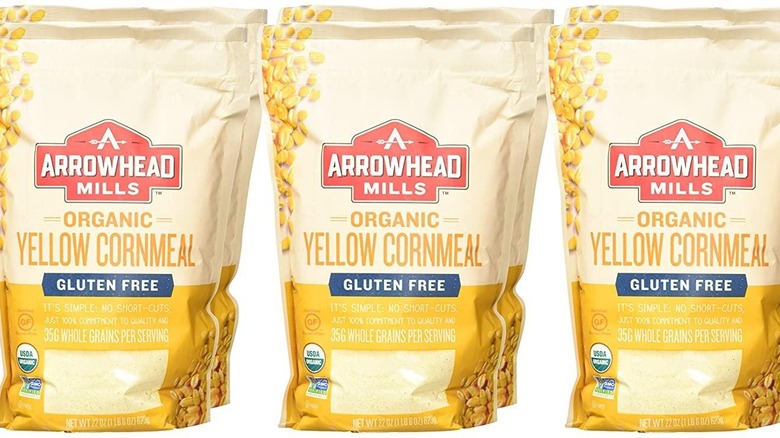 bags of Arrowhead Mills cornmeal