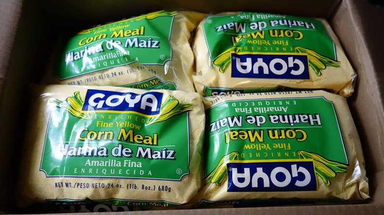 bags of Goya corn meal