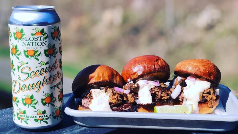 Lost Nation beer and sliders