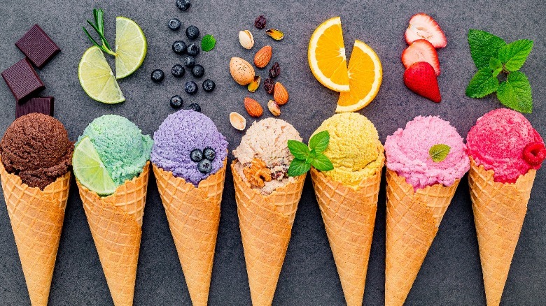 Tropical ice cream cones