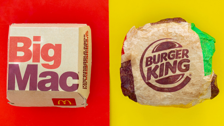 McDonalds and Burger King burgers