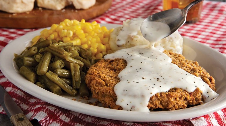 country-fried steak corn green beans