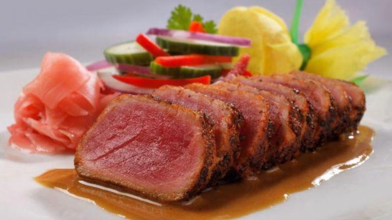 sliced ahi tuna