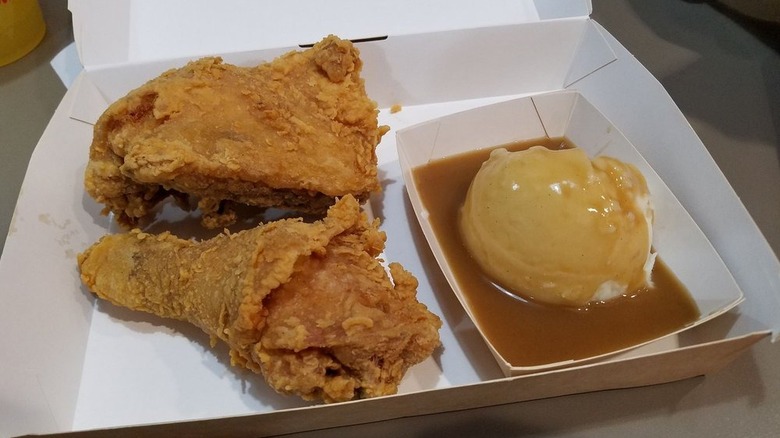 Jollibee chicken and mashed potatoes