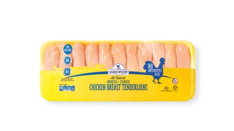 Package of chicken breast tenderloins