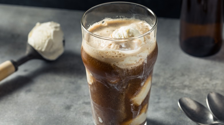 irish stout float with vanilla ice cream