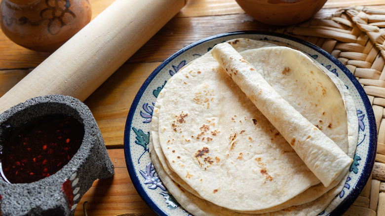 Homemade flour tortillas