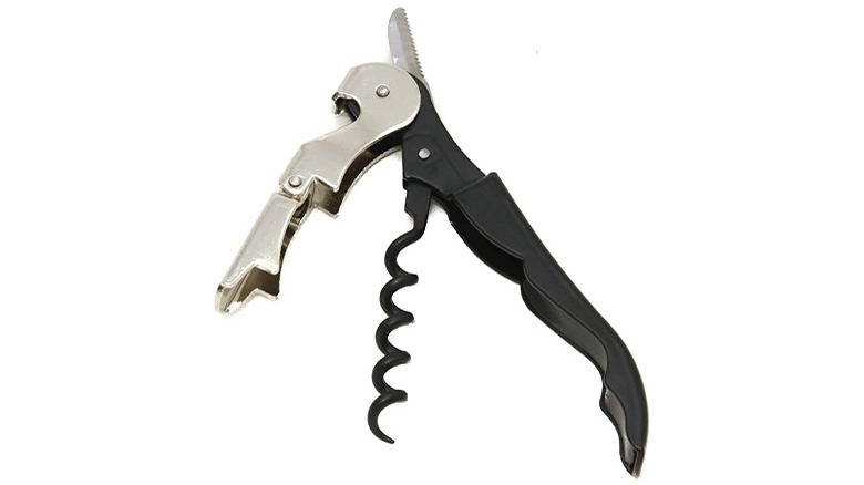 Compact corkscrew bottle opener