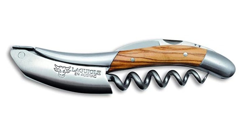 Olive wood stainless steel corkscrew