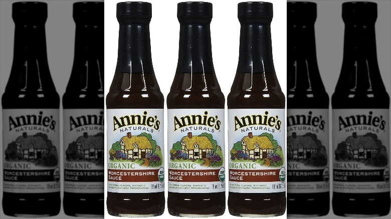 three bottles Annie's Worcestershire sauce