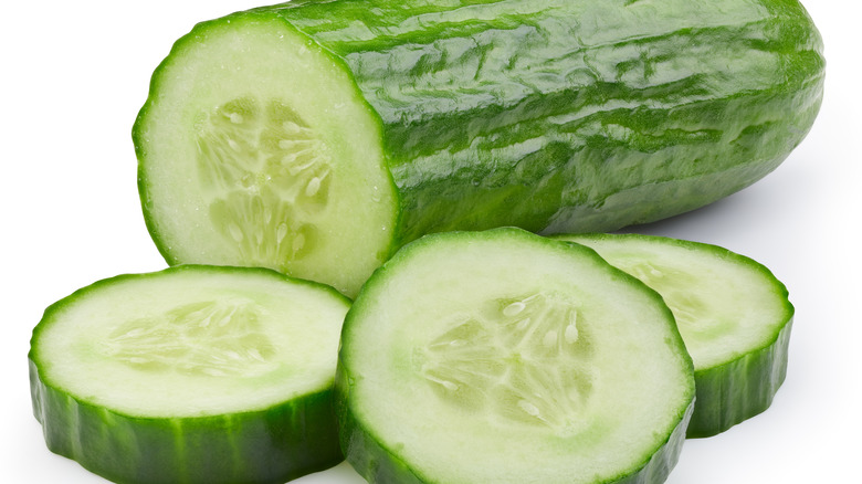 sliced cucumbers