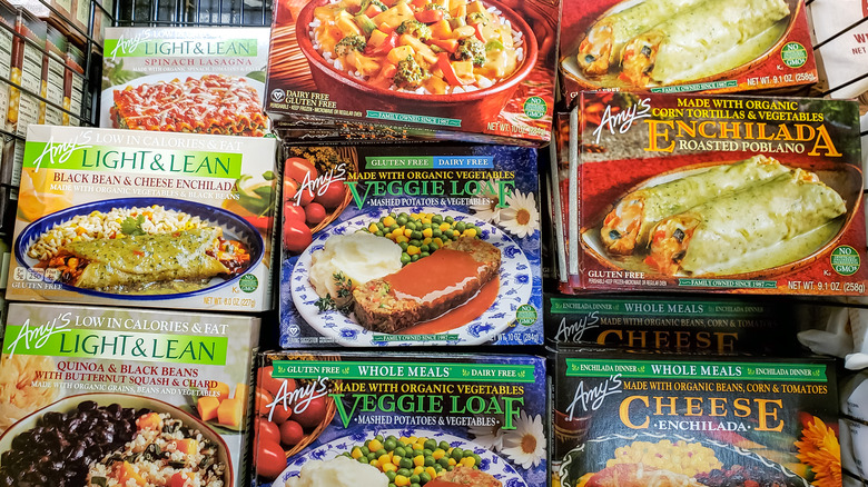 Variety of Amy's frozen foods