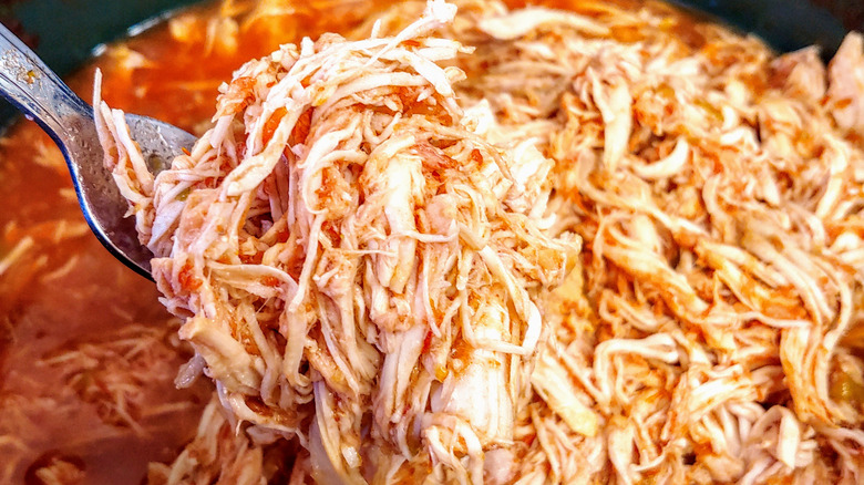 Shredded chicken with sauce