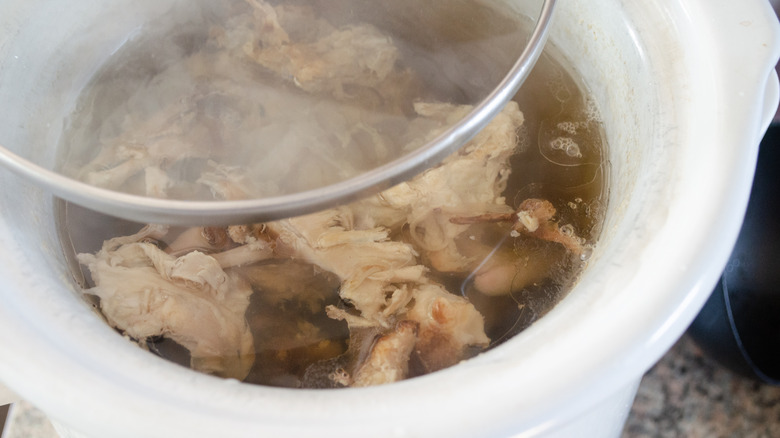 Chicken pieces in slow cooker