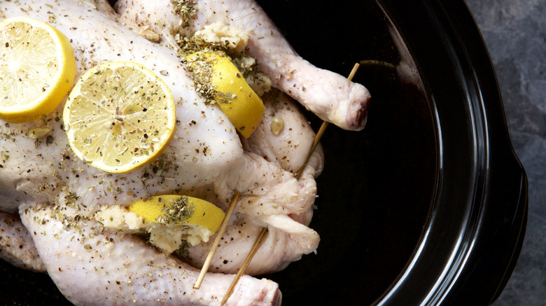 Lemons and chicken in Crock-Pot