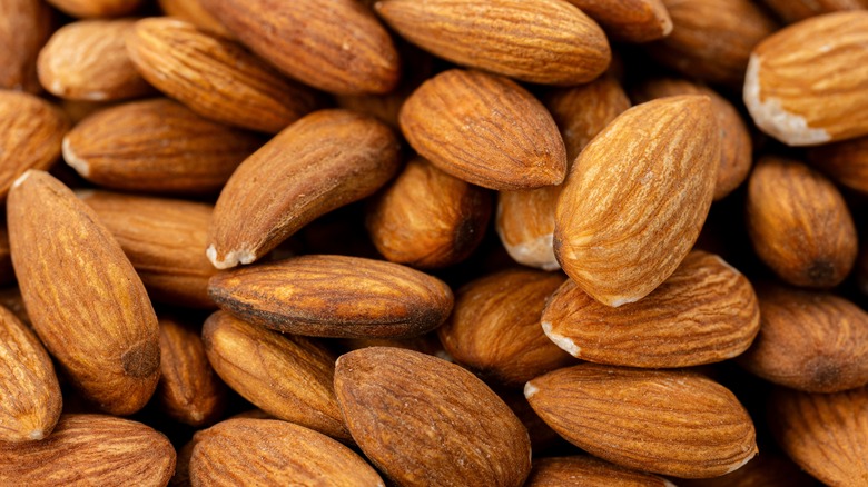 close up of almonds