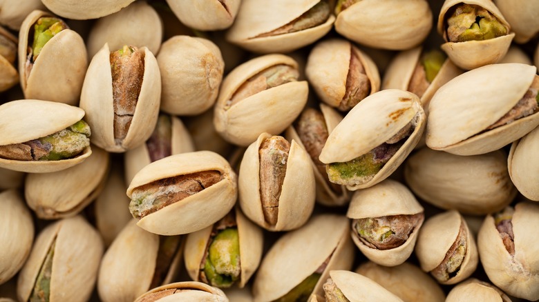 close up of pistachios