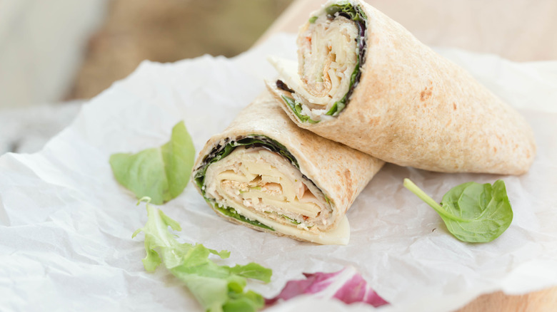 turkey and greens wrap