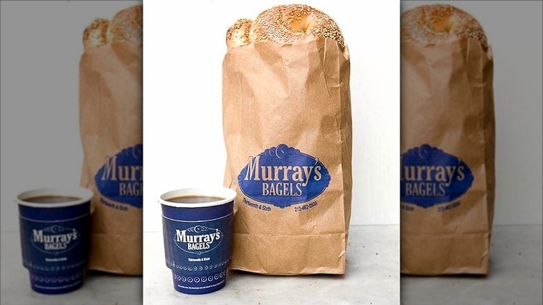 bagel and coffee from Murray's