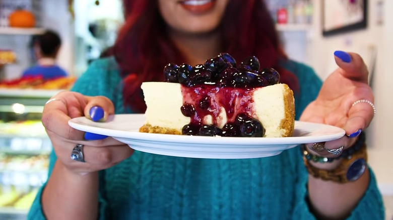 Eileen's cheesecake slice on plate