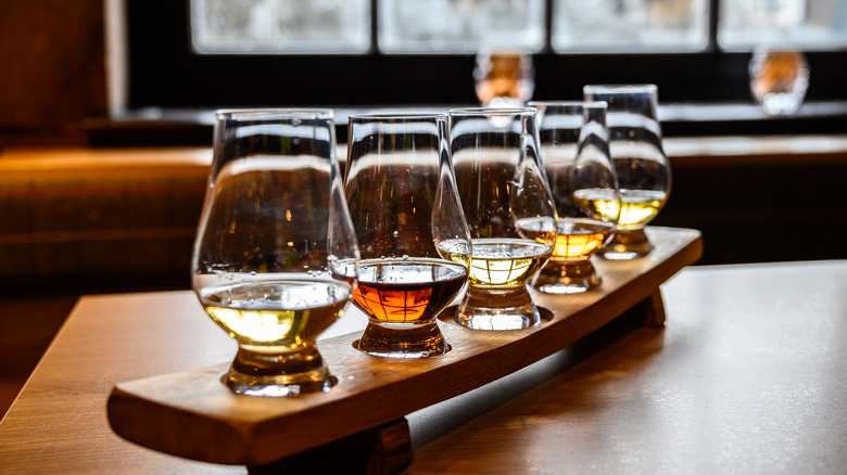 Whisky tasting flight board