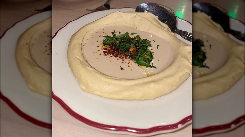 Hummus and pita at Safta