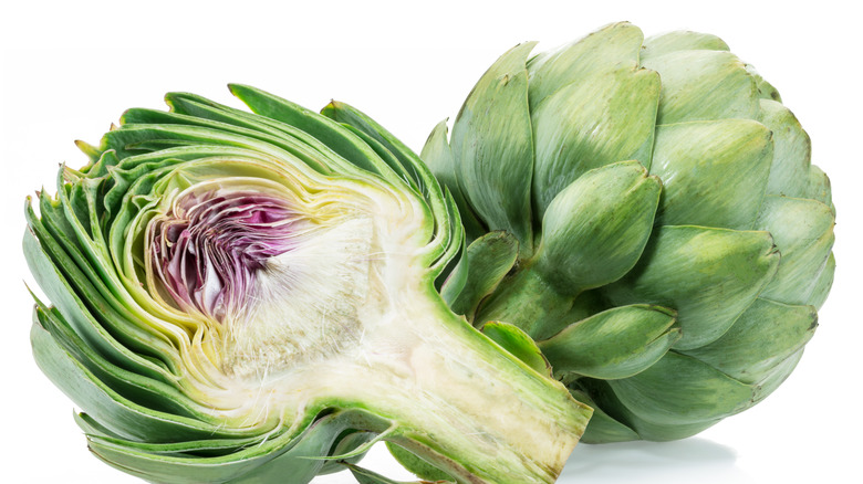 cut and whole artichokes