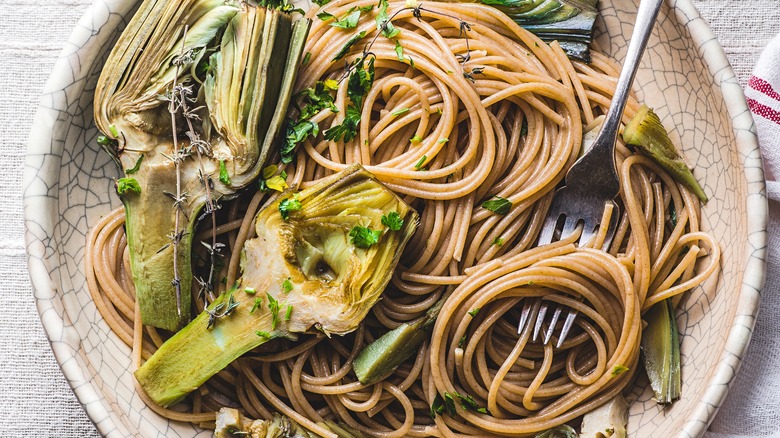 artichokes with spaghetti