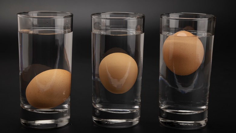 eggs in glasses of water