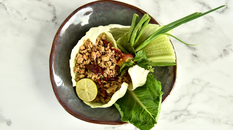 Laotian larb gai salad