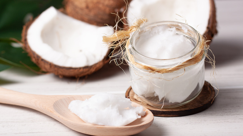 Coconut cream in jar