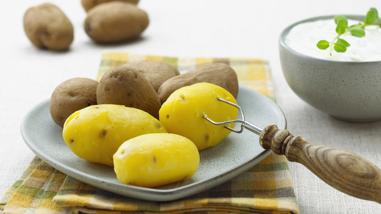 Cooked peeled potatoes