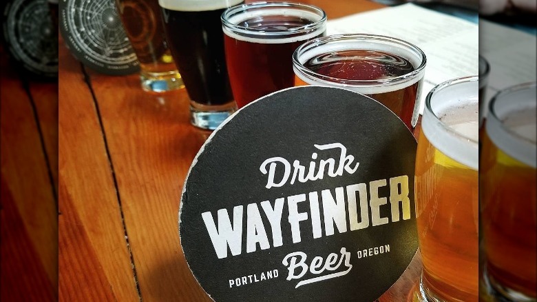 Wayfinder coaster and beers