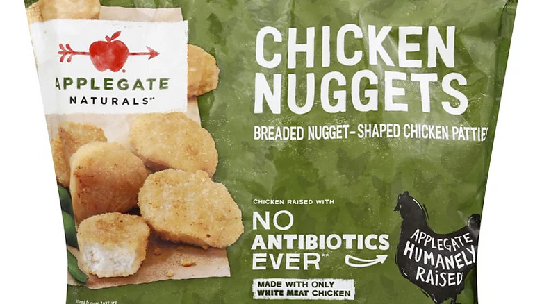 Applegate Naturals chicken nuggets bag white background