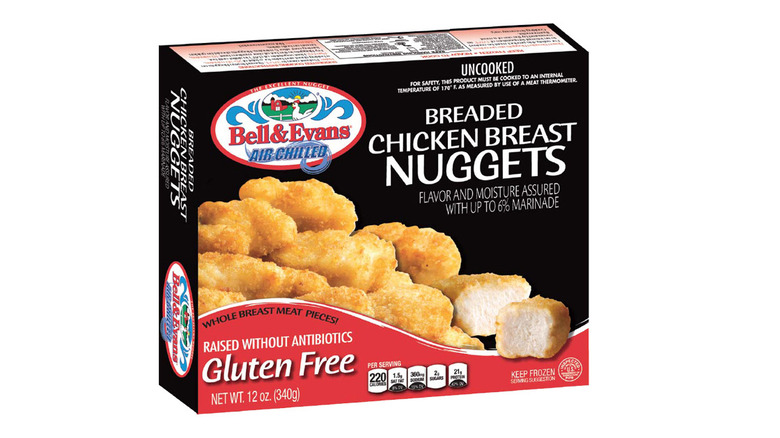 Bell & Evans chicken nuggets box white background